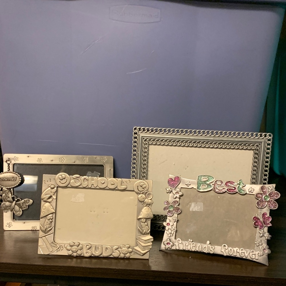 4 silver tone Frames